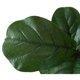 AMERIQUE 5' Pack of Two (2) Gorgeous & Dense Fiddle Leaf Fig Tree Artificial Silk Plant with UV Protection, with Nursery Plastic Pot, Feel Real Technology, Super Quality, Green