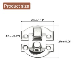QUARKZMAN Pack of 8 Hasp Locks, 29 x 27 mm Retro Box Toggle Clasps, Metal Buckle Clasps, Suitcase Lock with Screws for Jewellery Box, Suitcase, Tool Box, Wooden Box, Silver