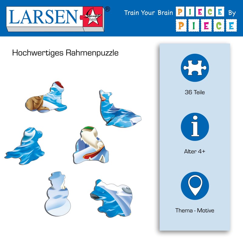 Larsen US28 Playful Cartoon Animals in the Arctic, 36 Piece