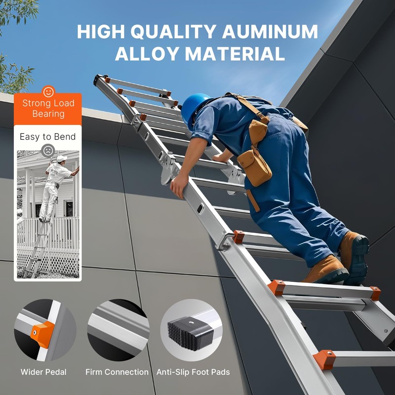VEVOR 9.5 FT Telescoping Ladder - Compact & Portable Aluminum