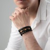 Omky Set de Pulseras para Hombre | Cuero trenzado negro