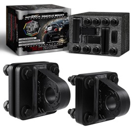 AUTMATCH D Ring Shackle Mount with Backer Plate (2 Pack) - Bolt On Clevis Mount Bumper Shackle Bracket, Max 24T (52,910 Lbs) for Bumper, Bucket, Trailer,Truck, Black