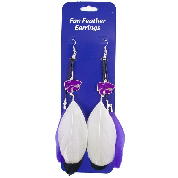 Littlearth Kansas State Wildcats Team Color Feather Earrings
