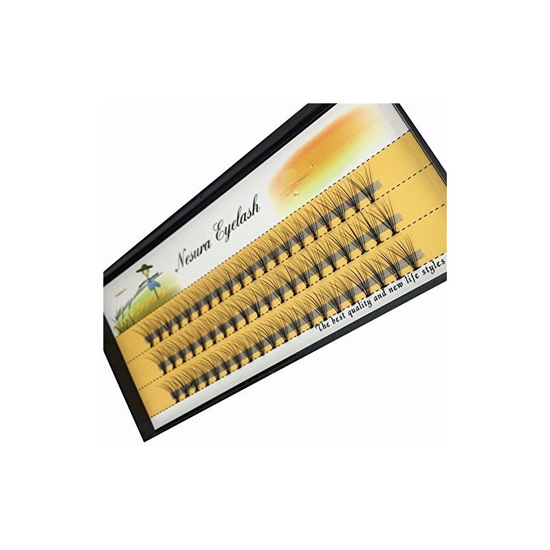 BODERMINCER 10D 60pcs Black Handmade False Eyelashes Natural Long Individual