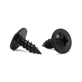 #8 x 1/2" Wood Screw 100Pcs Alloy Steel Standard Thread Truss Head Fast Self Tapping Black Oxide by SG TZH