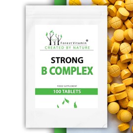 Forest Vitamin - Strong B Complex - Tablets - An unusual combination of vitamins B1, B2, B3, B5, B6, B12, folic acid and biotin - vitamins and minerals (100)
