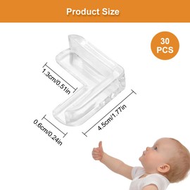 Pack of 30 L-Shaped Table Edge Protectors, Corner Protectors, Baby Small, Transparent Edge Protection, Baby, Table Corner Protector, Soft Without Gluing, Edge Protectors for Children Furniture Against