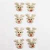 Gold Glitter Mini Reindeer Faces Christmas Craft Decorations (Pack of