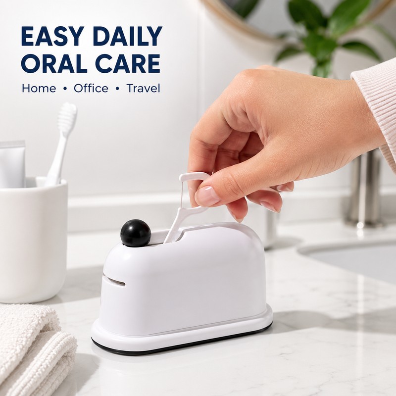 Press-On Floss Dispenser for Daily Oral Care – Portable Dental