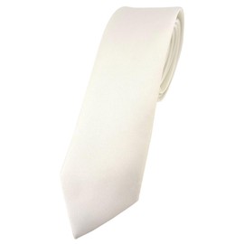 Slim TigerTie Designer Tie in Plain – Tie Cravat - crème-white