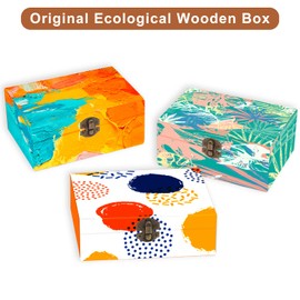 KYLER Unfinished Wooden Box with Clasp - 8 pcs Wood Boxes for Crafts, 6 x 3.8 x 2 inch, Wood Box for DIY Arts Hobbies Jewelry