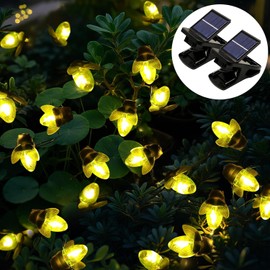 ANGMLN 2 Pack Solar Firefly Lights, 30 LED Solar Fireflies Lightning Bugs Fairy String Lights Outdoor Solar Powered String Lights Waterproof for Garden Patio Home Wedding Party Spring Decor