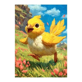 Katomula 100 MTG Card Sleeves with 100 Inner Sleeve, Textured Back Art Sleeves, Fit Standard Size Cards-Painting Chocobo
