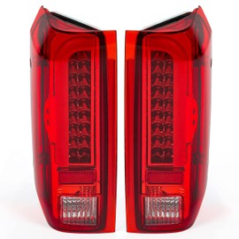 HECASA Tail Light Brake Lamps Compatible with 1990-1997 Ford F150/F250/F350/Bronco/F Super Duty Styleside 3D LED Tube Bar LH & RH - Red Lens