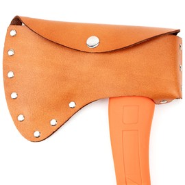 Linkidea Axe Head Sheath, Leather Axe Holster, Camp Axe Case Blade Cover, Hatchet Cover, Sheath Axe Cover Compatible with 15 Inch Handle and 10.7 cm - 11.9 cm Axe Blade (Brown)