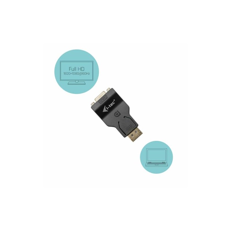 i-tec DisplayPort to VGA Adapter, up to 1920×1080/60Hz