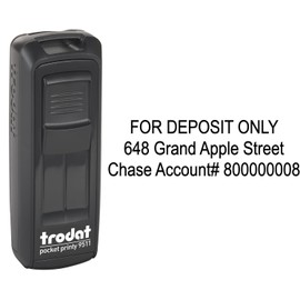 Custom Self-Inking Pocket Stamp - Black Case - 9/16" x 1-1/2" - Portable Stamp for Business, Office and More
