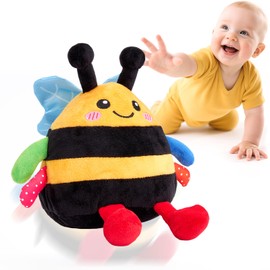 hahaland Baby Toy for 12-18 Months – Crawling Musical Dancing Bouncing Learning Bee Plush Baby Toys for 1 2 Year Old Boys Girls, Interactive Tummy Time Toy for 1 2 3 Year Old Boys Girls Birthday Gifts