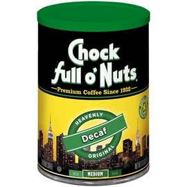 Chock full o'Nuts Coffee Original Decaf Ground, 11 Ounce (Pack of 3)