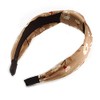 Floral Print Silk Fabric Flex HeadBand/Head Band in Beige