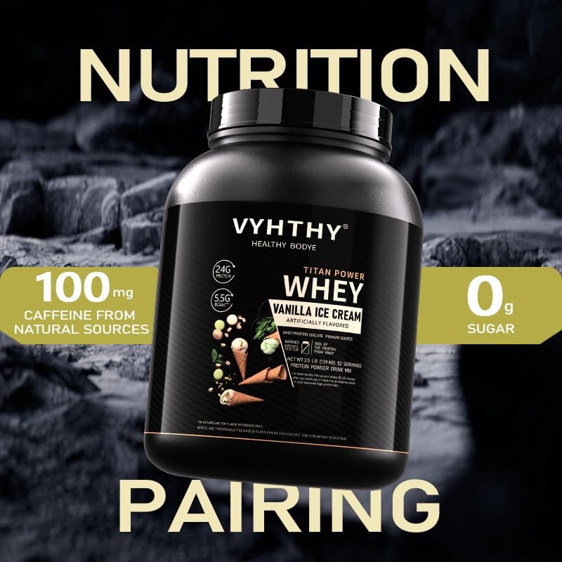 VYHTHY Vanilla ICE Cream Whey Protein Powder - 24g Protein