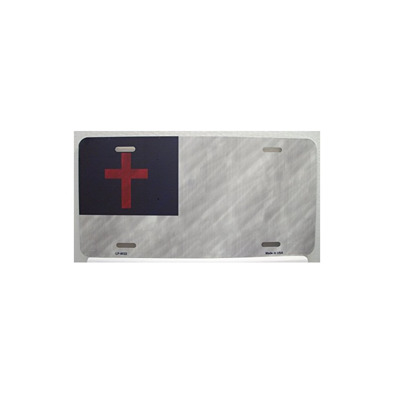 Christian Flag Novelty Metal License Plate Tag LP-8022