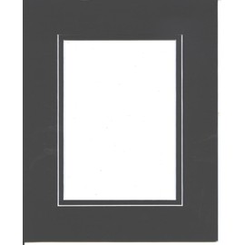 18x24 Black & Black Double Picture Mats with White Core Bevel Cut for 13x19 Pictures