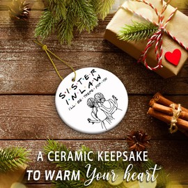 Sister Ornament, for Sister Gifts for Women Ceramic Ornaments, Christmas Tree Hanging Ornaments Decorations, Sister Birthday Gifts for Women 2024 Christmas Ornament