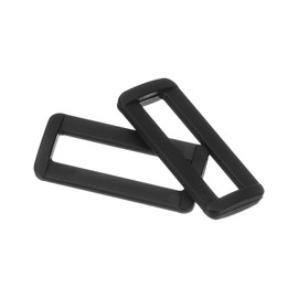uxcell 30Pcs Plastic Rectangle Ring, 1-1/2 Inch Webbing Belt Buckle Slide Loop for Backpack Straps DIY Accessories, Black