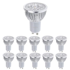OMTO GU10 85-265V 4W 450LM LED Light Bulbs 50W Halogen Spotlight Equivalent 85% Energy Saving 30° Beam Angle LED Bulb Replacement for Recessed Lighting Fixture (6000K- White, 10 PCS)