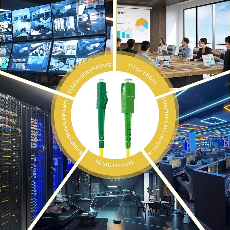 8ternityFiber Fibre Optic Cable LC/APC to SC/APC 50M/164FT, Fibre Optic