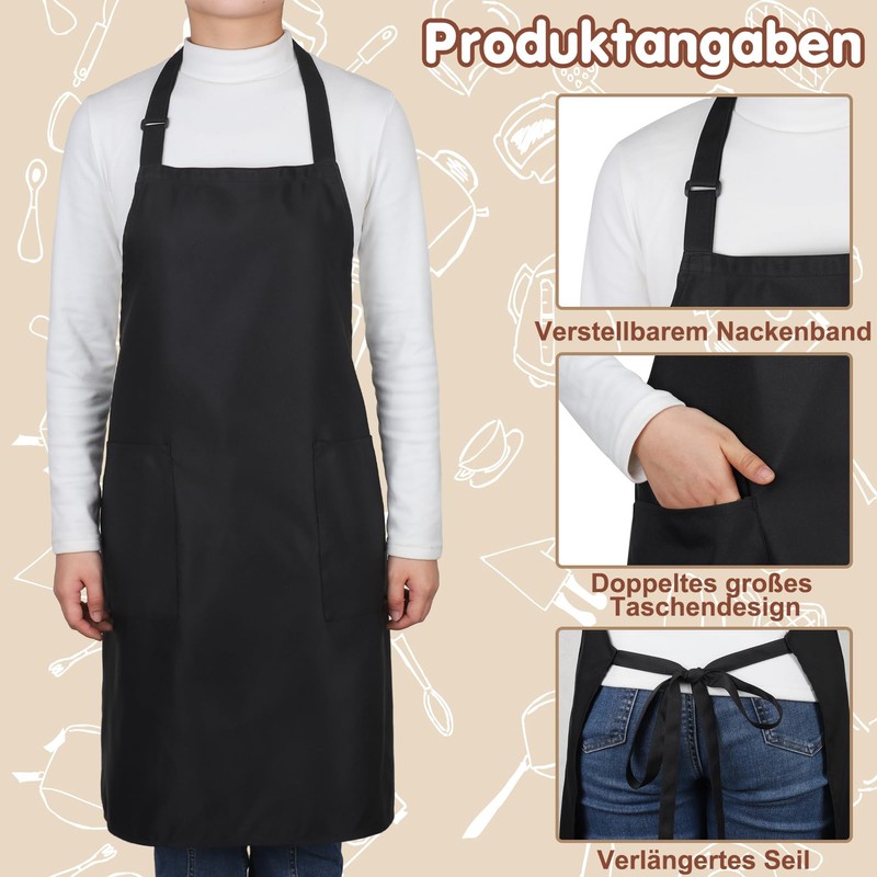 Livdouyu Chef's Hat and Apron Set, Adjustable High Cooking Apron,