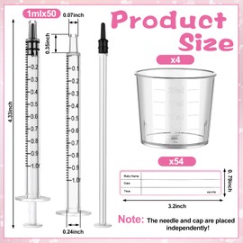 50 Pcs Colostrum Collector Kit 1ml Breast Milk Collector Milk Catcher with 54 Stickers Colostrum Collection Gift Set Colostrum Harvesting Kit for Breastfeeding