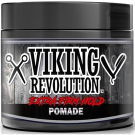 Viking Revolution Extreme Hold 남성용 포마드 - 헤어 스타일 및 마무리 - 남성용 스타일링 지원을 위한 매우 단단함, 강한 고정력 및 높은 광택 - 수성 남성 그루밍 제품은 씻기 쉽고, 118 3ml 4온스 [4온스(1개입)] Viking Revolution Extreme Hold Pomade for Men - Hair Styling and Finishing - Very Firm, Strong Hold, and High Shi