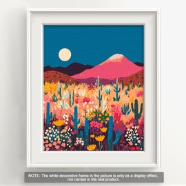 Bougimal Paint by Numbers Adult Landscape without Frame Including Brush and Acrylic Paints - 28 x 35 cm, Colourful Desert 7