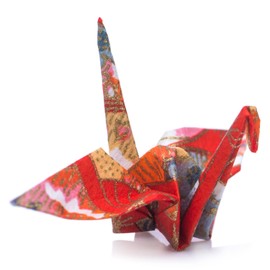 Japanese Origami Cranes - Pre-folded Pack of 10 in Red Washi Paper