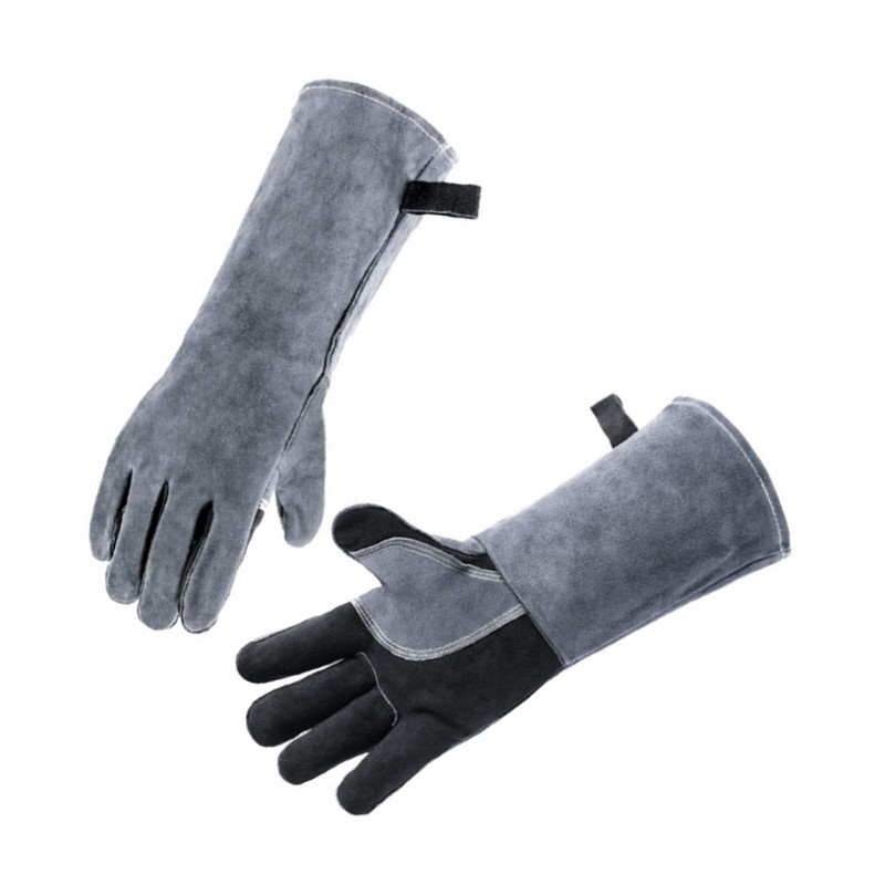 1 Pair Forge Welding Gloves High Temperature Resistant Cowhide BBQ