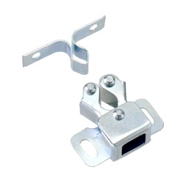 QWORK® Pack of 12 Stainless Steel Furniture Catch Double Roller Catch with Screws for Cupboard Wardrobe Kitchen Furniture