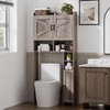 Homhedy Over The Toilet Storage Cabinet with 2 Barn Door