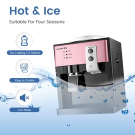 Top Loading Water Cooler Dispenser, Desktop Electric Hot and Cold Dispenser with 3 Temperature Settings, 5 Gallon Desktop Electric Hot Cold Water Dispenser（Rose Gold）