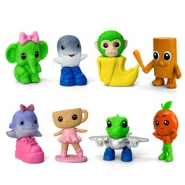 8Pcs Italian Brainrot Action Figures,Tralalero Travala Toy Set Tralalero Travala,Tung Tung Tung Sahur, Brr Brr Patapim - Brainrot fidget Toys,Decorations Gifts for Office Room Figurine Decor (8PCS-D)