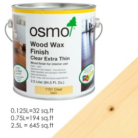 OSMO 1101 EXTRA THIN Wood Wax Oil Clear Satin Interior Spray Finish - 0.75L