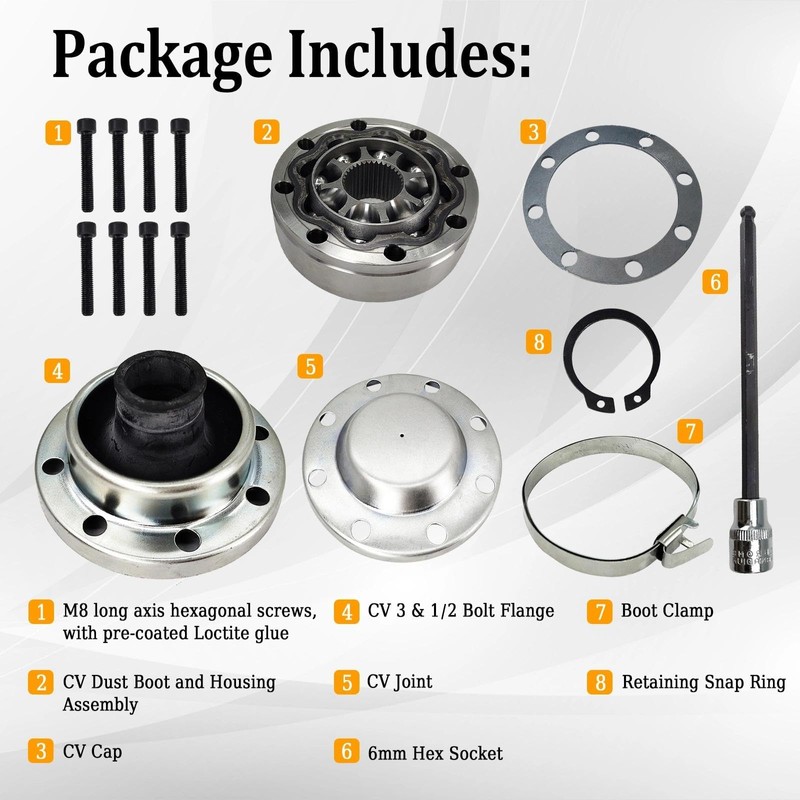 1744014 CV Joint High Angle Repair Kit Compatible with 2007-2018