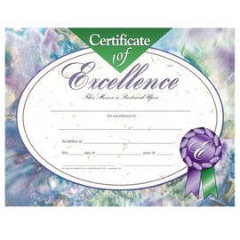 Hayes Certificate of Excellence, Achievement Recognition for Students, Employees & Teams, Customizable Academic Awards, Full-Color Matte Finish, 8.5" x 11" - 30 Pack