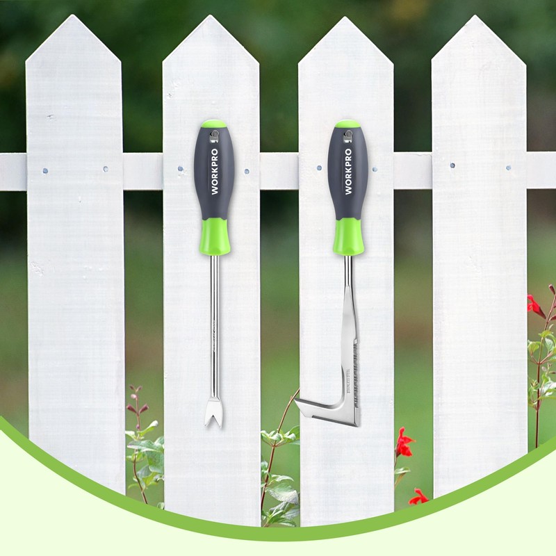 WORKPRO Weed Cutter 2-Piece with Handle, Weed Remover Tool Set