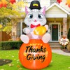 5FT Thanksgiving Inflatables Outdoor Decoration Inflatable Cat Sits on Pumpkin,