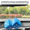 6 Pairs Car Rearview Mirror Hanging Plush Dice with Dots