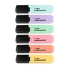 indigo® Chisel Tipped Pastel Highlighter | 6 Assorted Pastel Colours