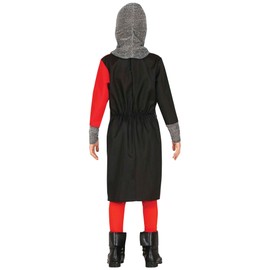 FIESTAS GUIRCA Medieval Knight Boy Fancy Dress Costume - Red and Black Warrior for Children 3-4 Years