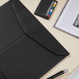 Leatherology Black Onyx Document Envelope with Magnetic Closure